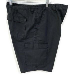 Mens 42 Cargo Shorts Flat Front Phantom Black Cotton Canvas NWT NorthCrest